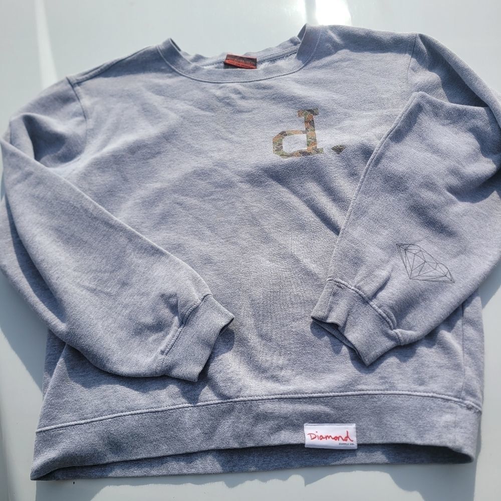 DIAMOND SUPPLY CREWNECK - HEATHER GREY